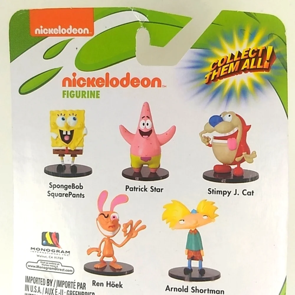 2/$12 Stimpy J Cat Nickelodeon Figurine On Factory Sealed Card